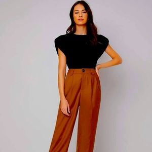 SHEIN BLACK SHOULDER PAD SWEATER VEST